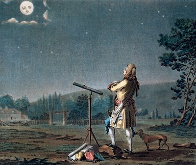 Bernard le Bovier de Fontenelle pohtii maailmojen monimuotoisuutta, 1791. tekijältä Jean Baptiste Morret