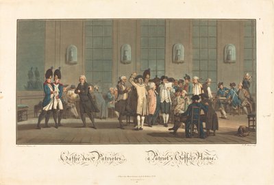 Café des Patriotes - Patriotin kahvila tekijältä Jean Baptiste Morret after Jacques François Joseph Swebach Desfontaines