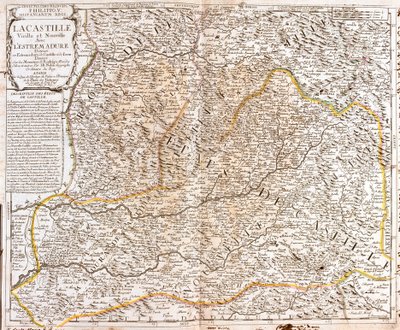 Kastilian kartta (Espanja) (kaiverrus tekijältä Jean Baptiste Nolin