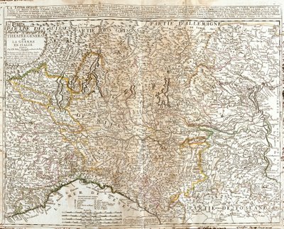Lombardian kartta (Italia) (kaiverrus tekijältä Jean Baptiste Nolin