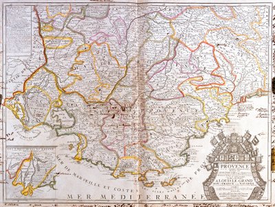 Provencen kartta (Ranska) (kaiverrus tekijältä Jean Baptiste Nolin