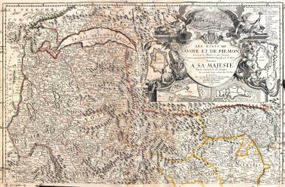 Savoyn ja Piemonten kartta (Italia) (kaiverrus tekijältä Jean Baptiste Nolin
