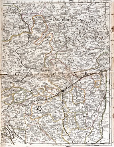 Swabian kartta (Saksa) (kaiverrus tekijältä Jean Baptiste Nolin