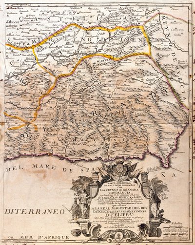 Granadan maakunnan kartta (Espanja) (kaiverrus tekijältä Jean Baptiste Nolin