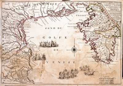 Venetsianlahden kartta, Adrianmeri (kaiverrus tekijältä Jean Baptiste Nolin