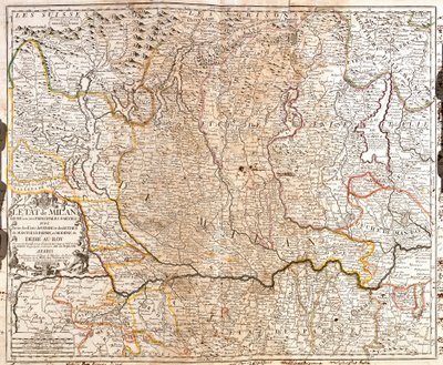 Milanon alueen kartta (Italia) (kaiverrus tekijältä Jean Baptiste Nolin
