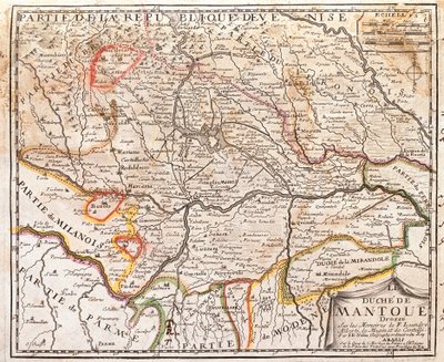 Mantovan maakunnan kartta (Italia) (kaiverrus tekijältä Jean Baptiste Nolin