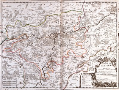 Namurin maakunnan kartta (Belgia) (kaiverrus tekijältä Jean Baptiste Nolin