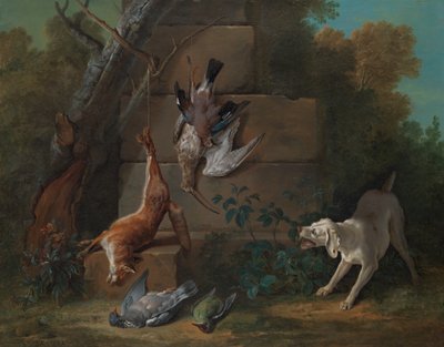 Koiraa vartioi kuolleita peli, 1753. tekijältä Jean Baptiste Oudry
