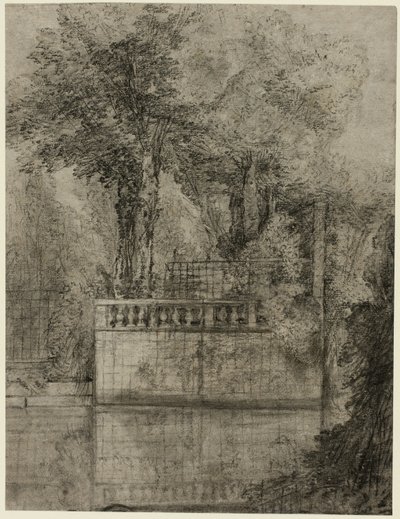 Lattice Work and Reflecting Pool Arcueilissa tekijältä Jean Baptiste Oudry