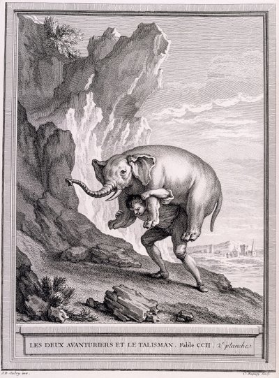 Kaksi seikkailijaa ja talisman, n. 1755-1759 tekijältä Jean Baptiste Oudry