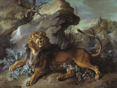 Leijona ja kärpänen, 1732 tekijältä Jean Baptiste Oudry