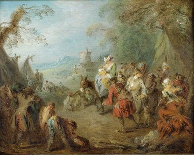 Leiriytyminen (sotilaiden pysähdys) tekijältä Jean Baptiste Pater