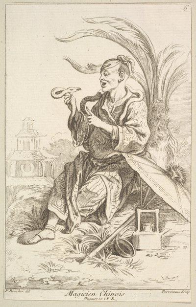Kiinalainen taikuri, 1738-45. tekijältä Jean Baptiste Perronneau