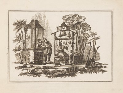 Figura tocant campanes, de "Nou quadern de sis fulls de diferents temes històrics xinesos" finlandès tekijältä Jean Baptiste Pillement