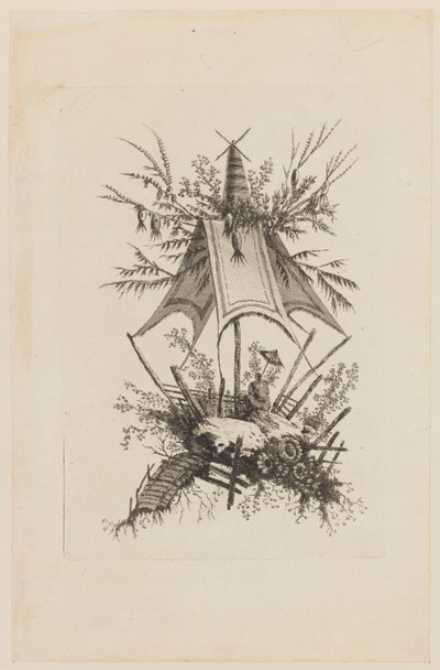 Figuuri Under Tent, "Kiinan telttojen kokoelma" tekijältä Jean Baptiste Pillement