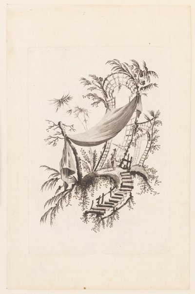 Figuuri Under Tent, "Kiinan telttojen kokoelma" tekijältä Jean Baptiste Pillement