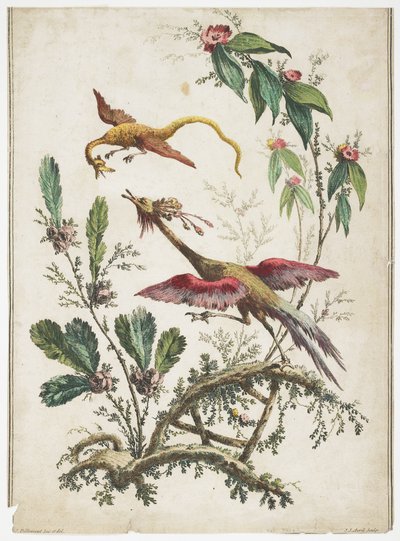 Ornamentti. Chinoiserie. Kukat ja linnut, 1770 tekijältä Jean Baptiste Pillement