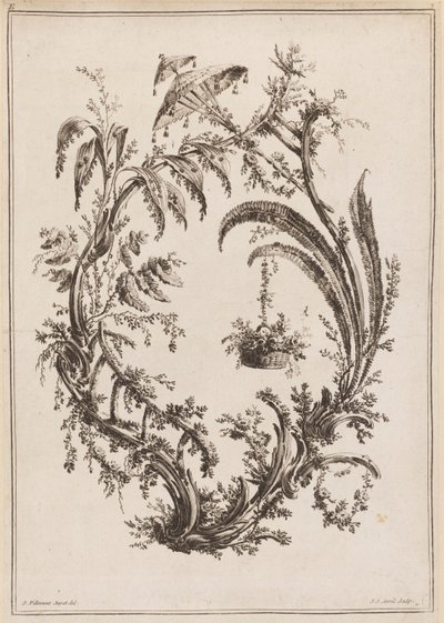 Trees With Basket and Parasol tekijältä Jean Baptiste Pillement