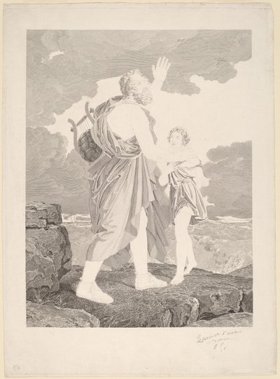 Sokea Homer tekijältä Jean Baptiste Raphael Urbain Massard, after Baron François Gerard