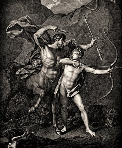 Chironin Achilleuksen koulutus, n. 1798 tekijältä Jean Baptiste Regnault