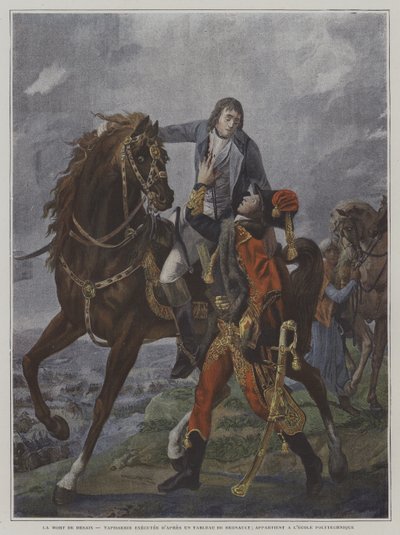 Kenraali Desaix kuoli Marengon taistelussa 1800 tekijältä Jean Baptiste Regnault