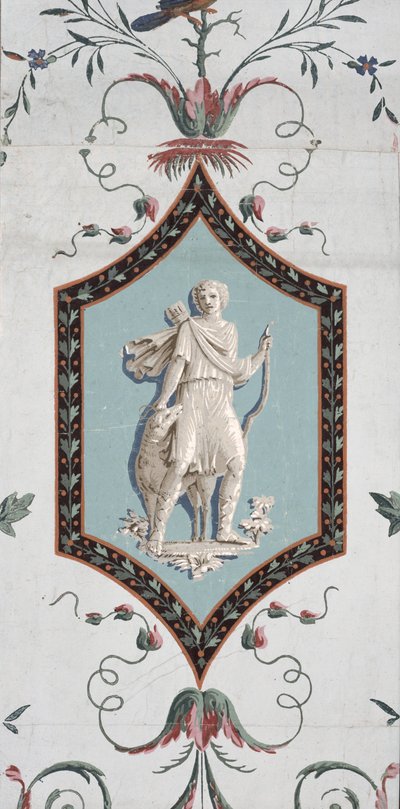 Arabesque tapettisuunnittelu (yksityiskohta) (katso myös 254542) tekijältä Jean Baptiste Réveillon