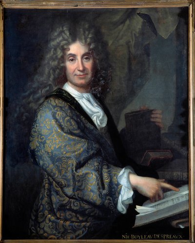 Nicolas Boileaun (1636-1711) muotokuva dit Boileau Despreaux (Boileau-Despreaux), ranskalainen kirjailija - Jean Baptiste Santerren (1651-1717) maalaus - Öljy kankaalle - Aurinko 1,00 X 0,82 m - Beaux, Musee Des Taide - Nicolas Boileaun (1636-1711) muotoku tekijältä Jean Baptiste Santerre