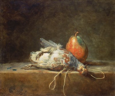 Asetelma Partridgen ja päärynän kanssa, 1748 tekijältä Jean Baptiste Simeon Chardin