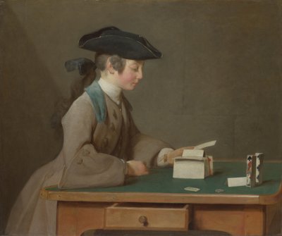 The House of Cards, c. 1736 tekijältä Jean Baptiste Simeon Chardin
