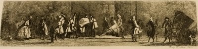 Kirurgi-parturin kyltti, kaiverrus Jules de Goncourt tekijältä Jean Baptiste Simeon Chardin