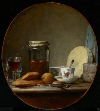 Aprikoosipurkki tekijältä Jean-Baptiste Simeon Chardin