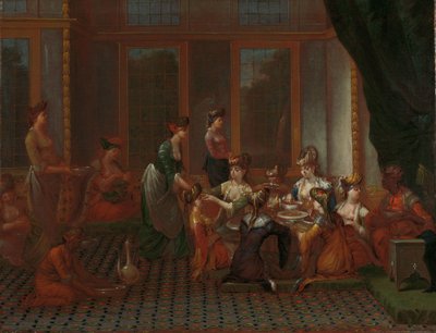 Arvostettujen turkkilaisten naisten juhla tekijältä Jean Baptiste Vanmour