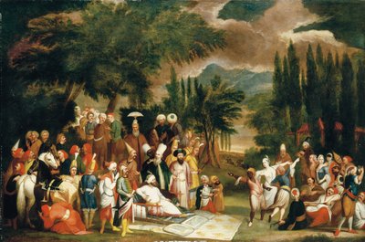 Sulttaani Ahmed III:n metsästysseura tekijältä Jean Baptiste Vanmour