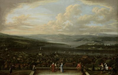 Näkymä Istanbuliin Alankomaiden suurlähetystöstä Perassa, noin 1720-37. tekijältä Jean Baptiste Vanmour
