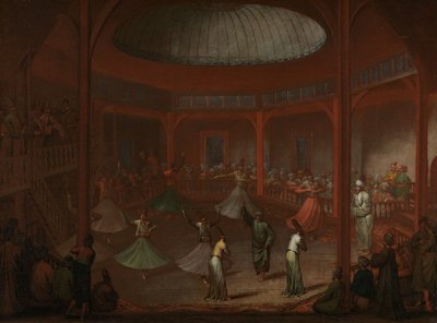 Pyöriviä dervissejä, noin 1730 tekijältä Jean Baptiste Vanmour