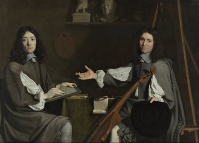 Molempien taiteilijoiden kaksoismuotokuva tekijältä Jean Baptiste de Champaigne
