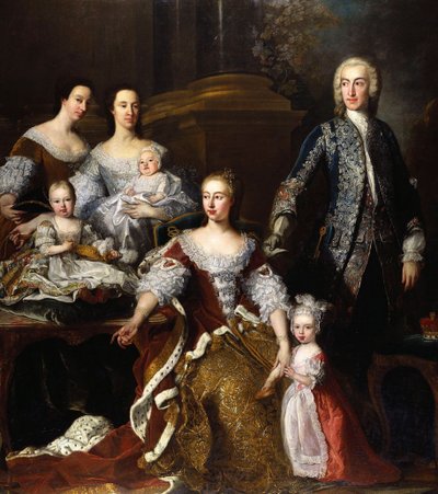 Augusta Saxe-Gotha, Walesin prinsessa perheensä ja perheensä jäsenineen, 1739 tekijältä Jean Baptiste van Loo