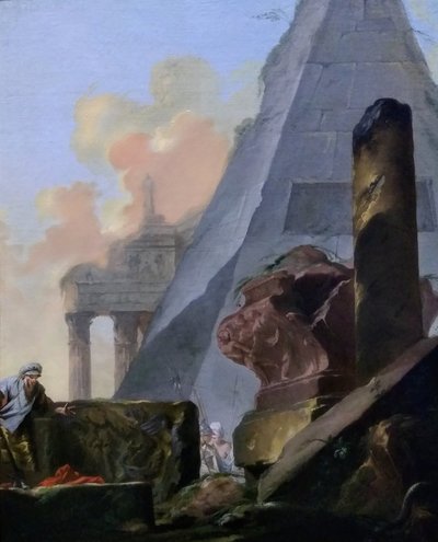 Saksa: Ruinen mit Pyramide
French: Ruines avec la pyramide de Sextius tekijältä Jean Barbault