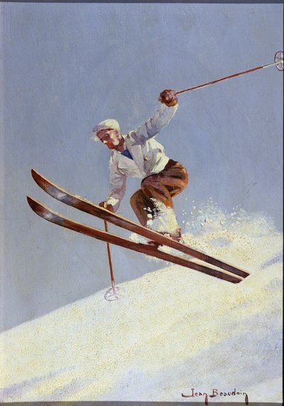 Hiihtäjä, n. 1930 (öljy kankaalle) tekijältä Jean Beaudoin