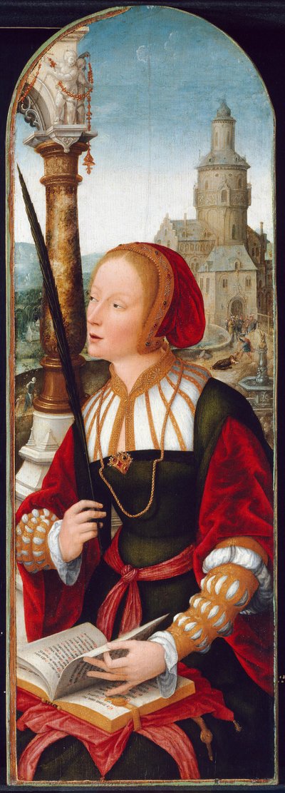 Pyhä Barbara, n. 1520. tekijältä Jean Bellegambe