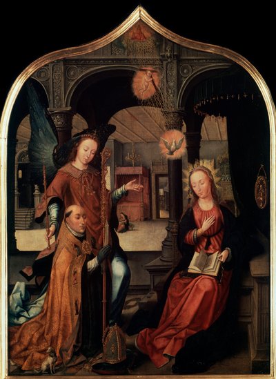 "The Annunciation", Triptyykki, Keskipaneeli, 1517. tekijältä Jean Bellegambe