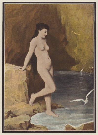Nymfi luolassa (väri litho) tekijältä Jean Benner