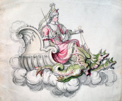 "Medean tuoli", c1675 tekijältä Jean Berain, Jean Baptiste Lully