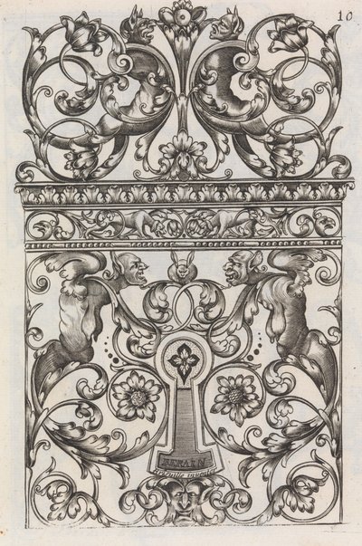 Lukkosepät, sivu 11 recto, n. 1663. tekijältä Jean Berain