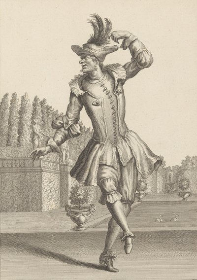 Du Moulin elokuvassa Peasant Garb Dancing at the Opera,.n.d. tekijältä Jean Berain