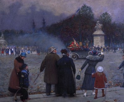 Saksan lippu kannettuna invalideille, n. 1914. tekijältä Jean Beraud