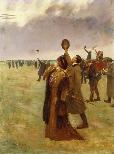 Wright-kaksitasolento; Envole d"un Biplan Type Wright, tekijältä Jean Beraud