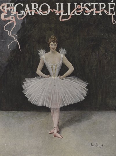 La Danseuse (Tanssija). Le Figaro Illustre -lehden kansi, helmikuu 1895. tekijältä Jean Beraud