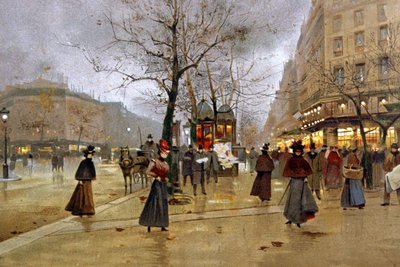 Pariisi, suuret bulevardit, noin 1890 (maalaus) tekijältä Jean Beraud